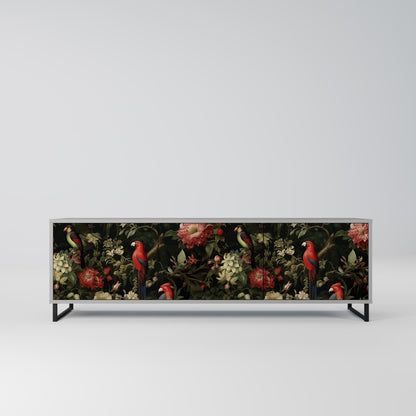 AVIAN GREENERY 3-Door TV Stand in Grey Finish