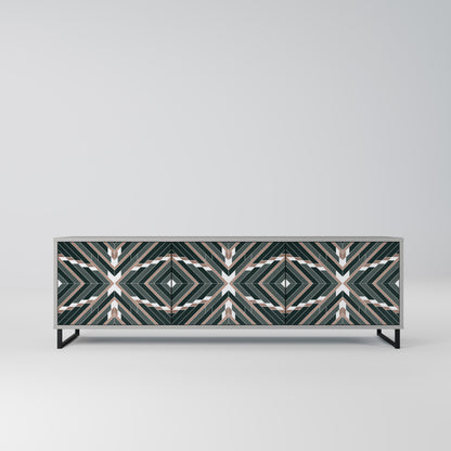 DIMENSION DELIGHTS 3-Door TV Stand in Grey Finish