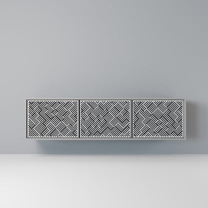 TEMPORARY SEQUENCE 3-Door TV Stand in Grey Finish