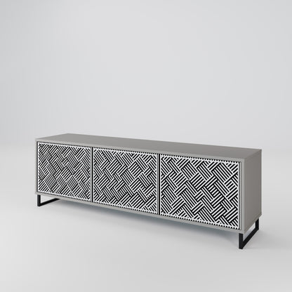 TEMPORARY SEQUENCE 3-Door TV Stand in Grey Finish