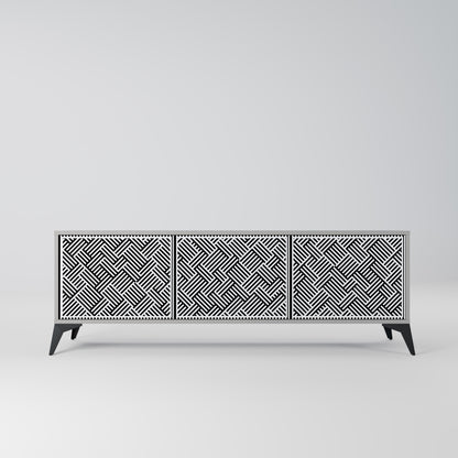 TEMPORARY SEQUENCE 3-Door TV Stand in Grey Finish
