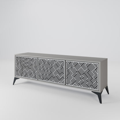 TEMPORARY SEQUENCE 3-Door TV Stand in Grey Finish