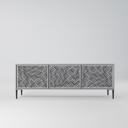 TEMPORARY SEQUENCE 3-Door TV Stand in Grey Finish