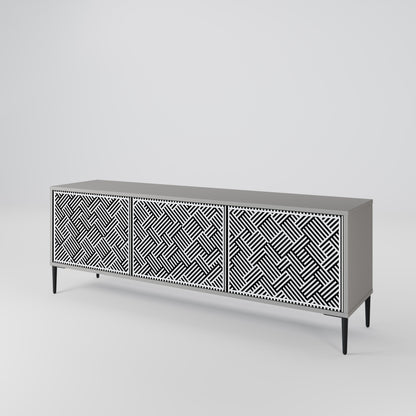TEMPORARY SEQUENCE 3-Door TV Stand in Grey Finish