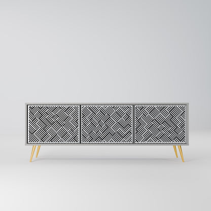 TEMPORARY SEQUENCE 3-Door TV Stand in Grey Finish