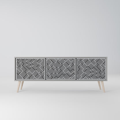 TEMPORARY SEQUENCE 3-Door TV Stand in Grey Finish