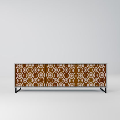 BROWN EYES 3-Door TV Stand in Grey Finish