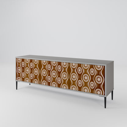 BROWN EYES 3-Door TV Stand in Grey Finish