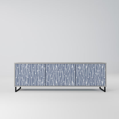 GRAPHITE RAIN 3-Door TV Stand in Grey Finish