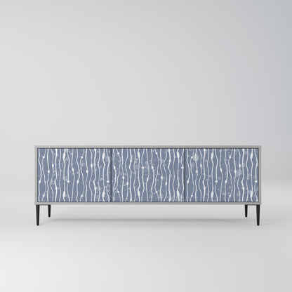 GRAPHITE RAIN 3-Door TV Stand in Grey Finish