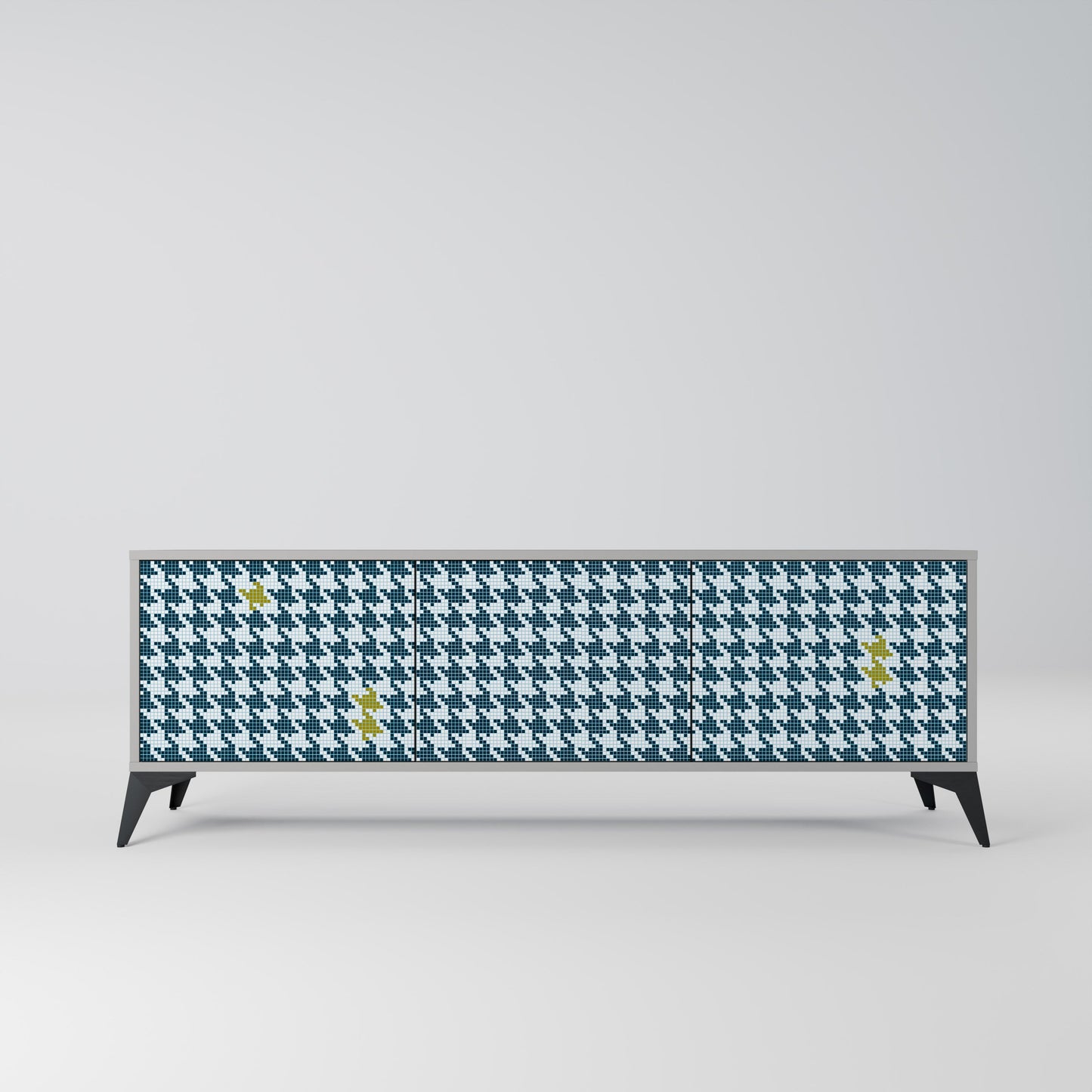 OUT OF CONTEXT 3-Door TV Stand in Grey Finish