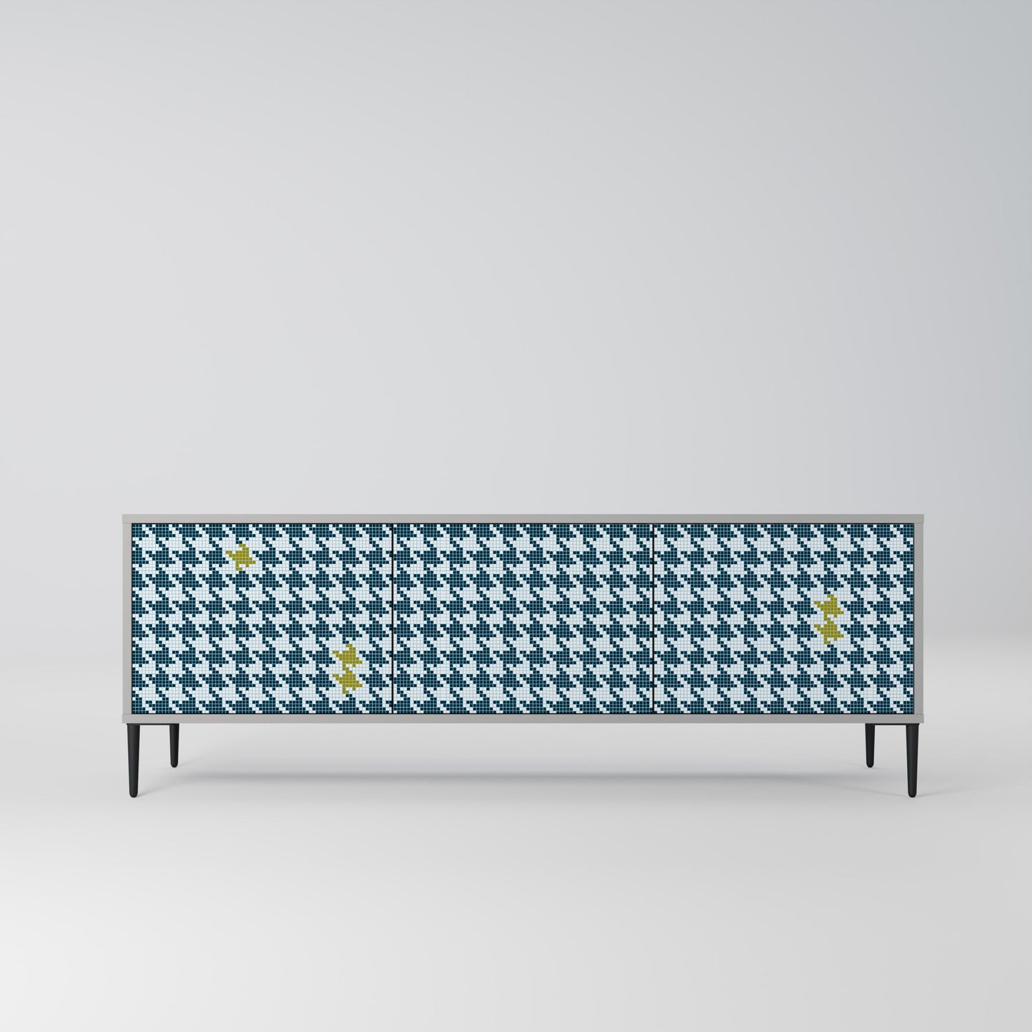 OUT OF CONTEXT 3-Door TV Stand in Grey Finish