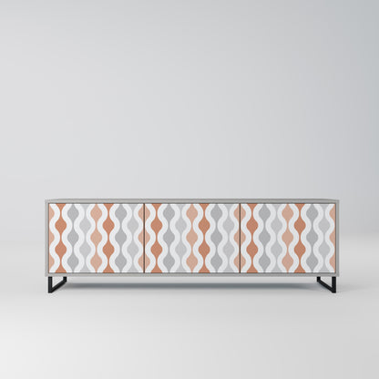 HAZY NOSTALGIA 3-Door TV Stand in Grey Finish