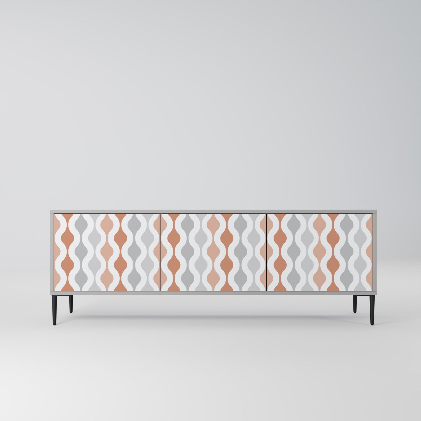HAZY NOSTALGIA 3-Door TV Stand in Grey Finish