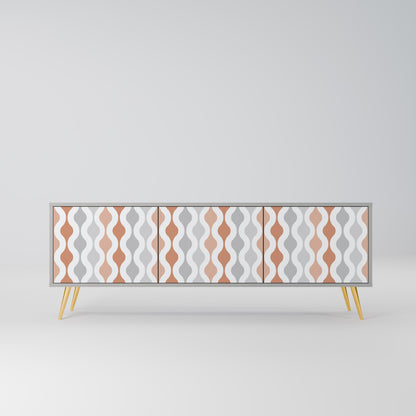 HAZY NOSTALGIA 3-Door TV Stand in Grey Finish