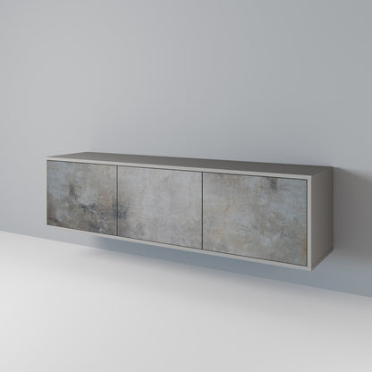 Mobile TV a 3 ante CONCRETE WALL in finitura grigia