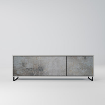 Mobile TV a 3 ante CONCRETE WALL in finitura grigia