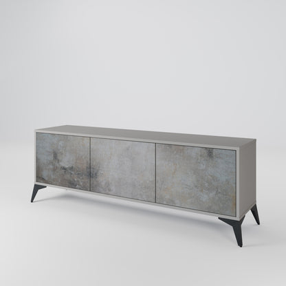 Mobile TV a 3 ante CONCRETE WALL in finitura grigia