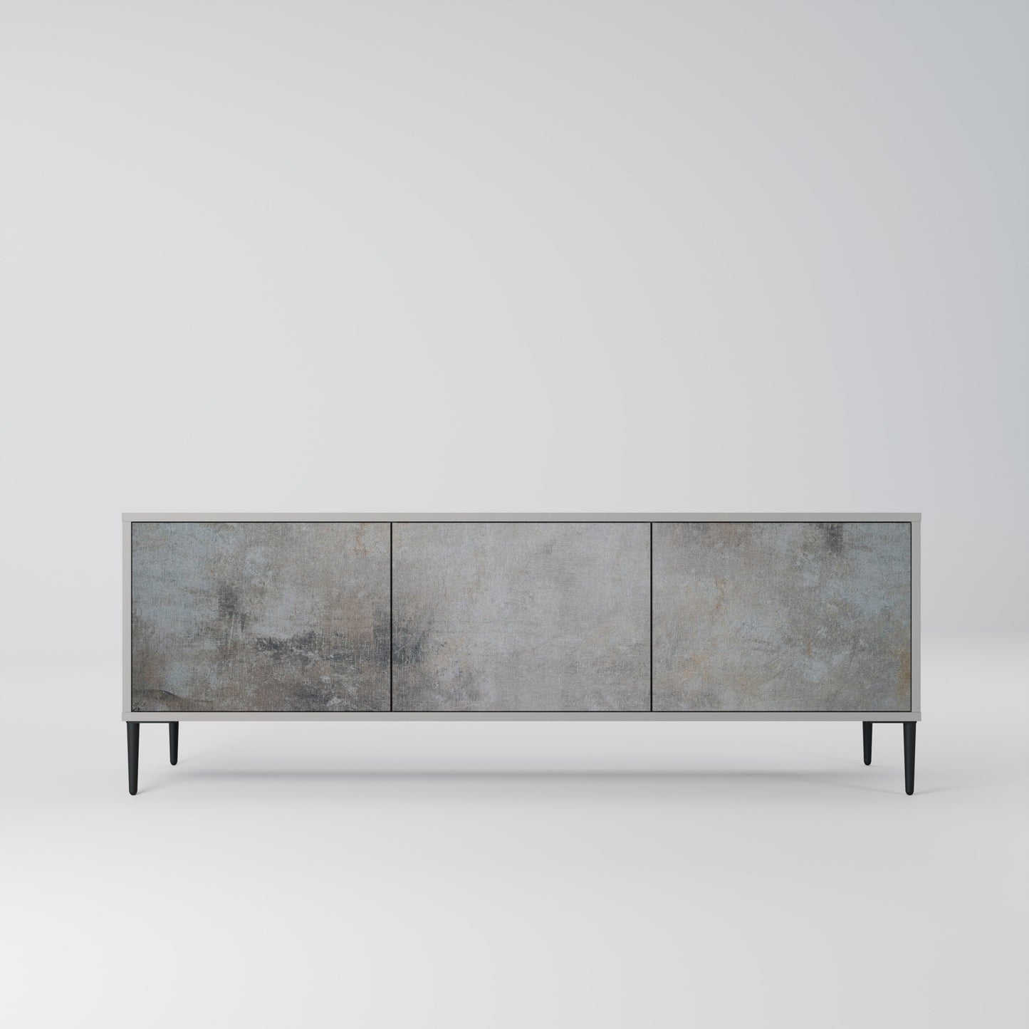 Mobile TV a 3 ante CONCRETE WALL in finitura grigia