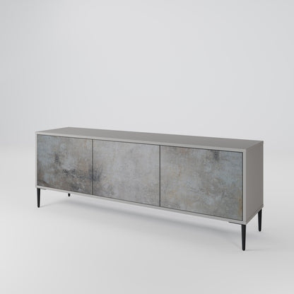 Mobile TV a 3 ante CONCRETE WALL in finitura grigia