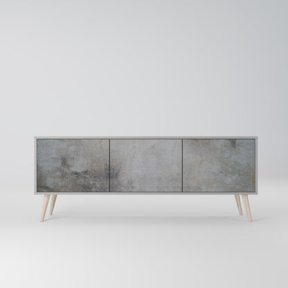 Mobile TV a 3 ante CONCRETE WALL in finitura grigia