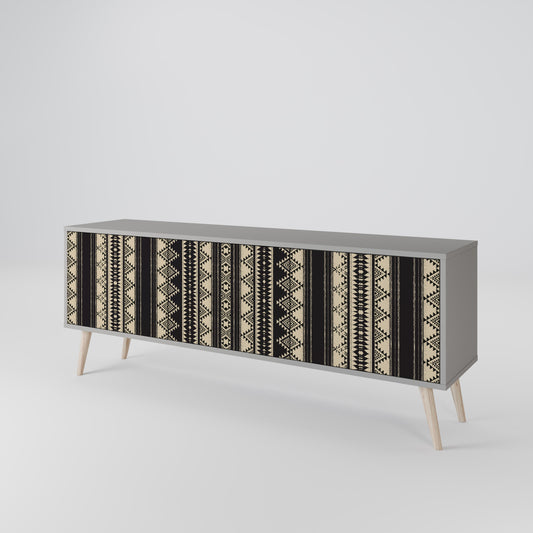 AZTEC 3-Door TV Stand in Grey Finish