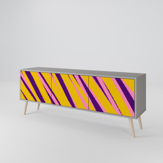 DREAMS COME TRUE 3-Door TV Stand in Grey Finish