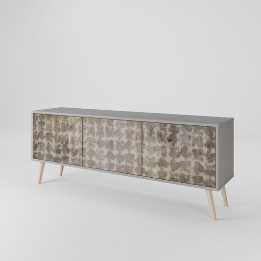 SLIGHTLY BLURRED 3-Door TV Stand in Grey Finish