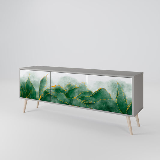EXPENSIVE NATURE 3-Door TV Stand in Grey Finish