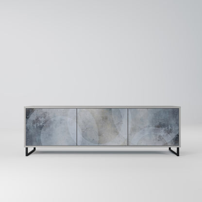 MUTED ARC 3-Door TV Stand in Grey Finish
