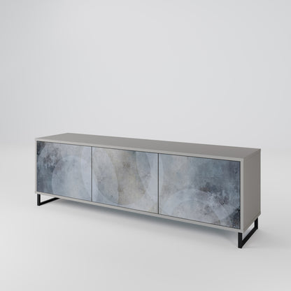 MUTED ARC 3-Door TV Stand in Grey Finish