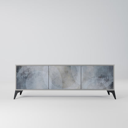 MUTED ARC 3-Door TV Stand in Grey Finish