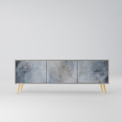 MUTED ARC 3-Door TV Stand in Grey Finish