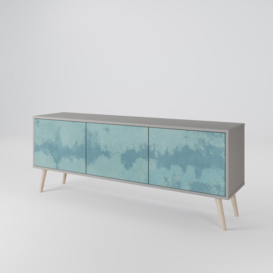 SKY WASH 3-Door TV Stand in Grey Finish