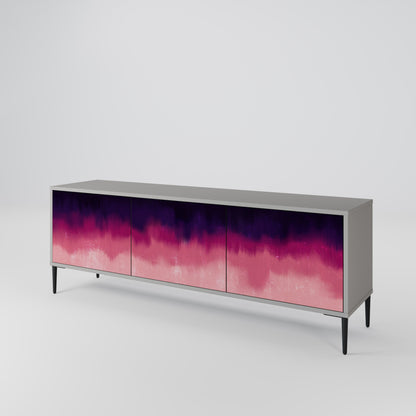 AURORA BOREALIS 3-Door TV Stand in Grey Finish