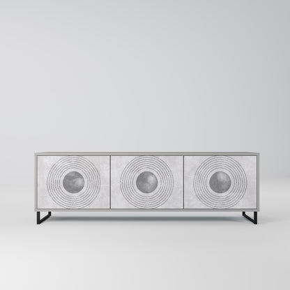 SOLID CIRCLES 3-Door TV Stand in Grey Finish