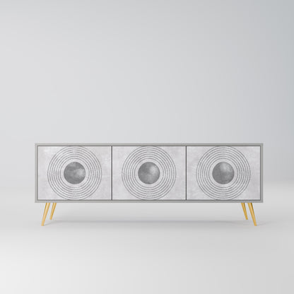 SOLID CIRCLES 3-Door TV Stand in Grey Finish