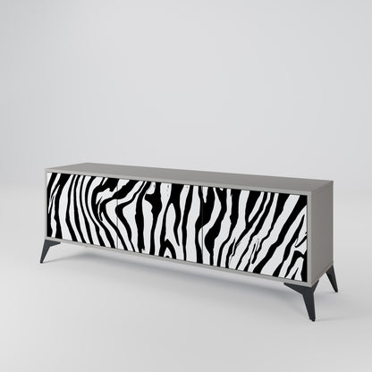 SPLENDID ZEBRA 3-Door TV Stand in Grey Finish