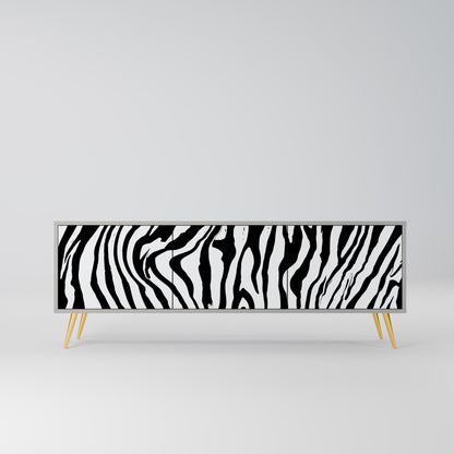 SPLENDID ZEBRA 3-Door TV Stand in Grey Finish