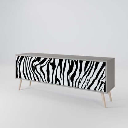 SPLENDID ZEBRA 3-Door TV Stand in Grey Finish