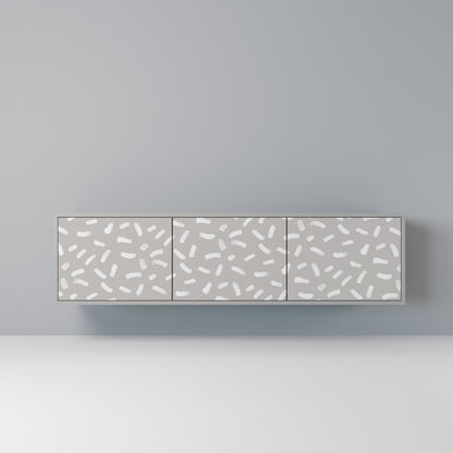 PASSING SECONDS 3-Door TV Stand in Grey Finish