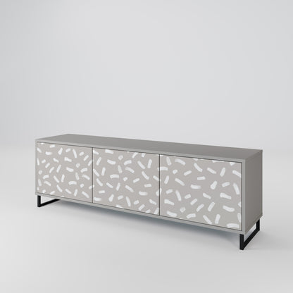 PASSING SECONDS 3-Door TV Stand in Grey Finish
