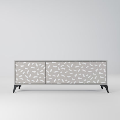 PASSING SECONDS 3-Door TV Stand in Grey Finish