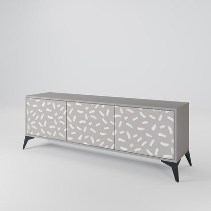 PASSING SECONDS 3-Door TV Stand in Grey Finish