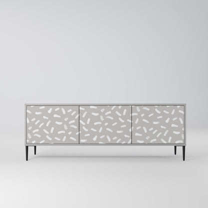 PASSING SECONDS 3-Door TV Stand in Grey Finish
