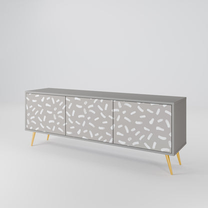 PASSING SECONDS 3-Door TV Stand in Grey Finish