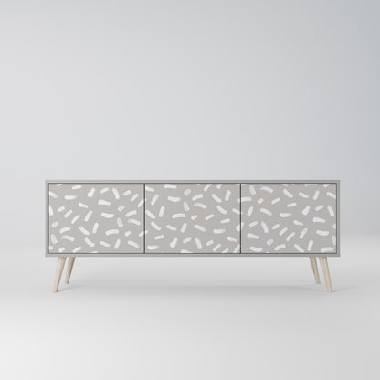 PASSING SECONDS 3-Door TV Stand in Grey Finish