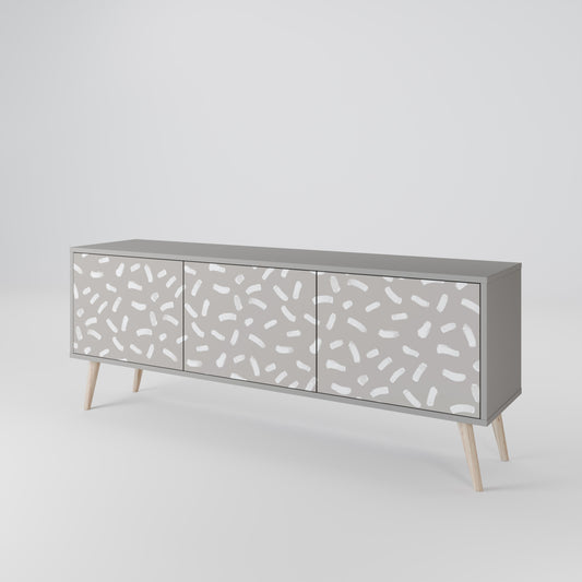 PASSING SECONDS 3-Door TV Stand in Grey Finish