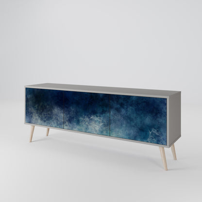 CELESTIAL FALL 3-Door TV Stand in Grey Finish
