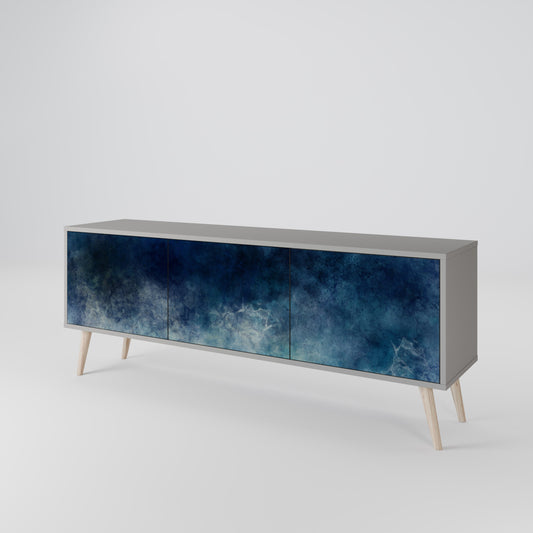CELESTIAL FALL 3-Door TV Stand in Grey Finish